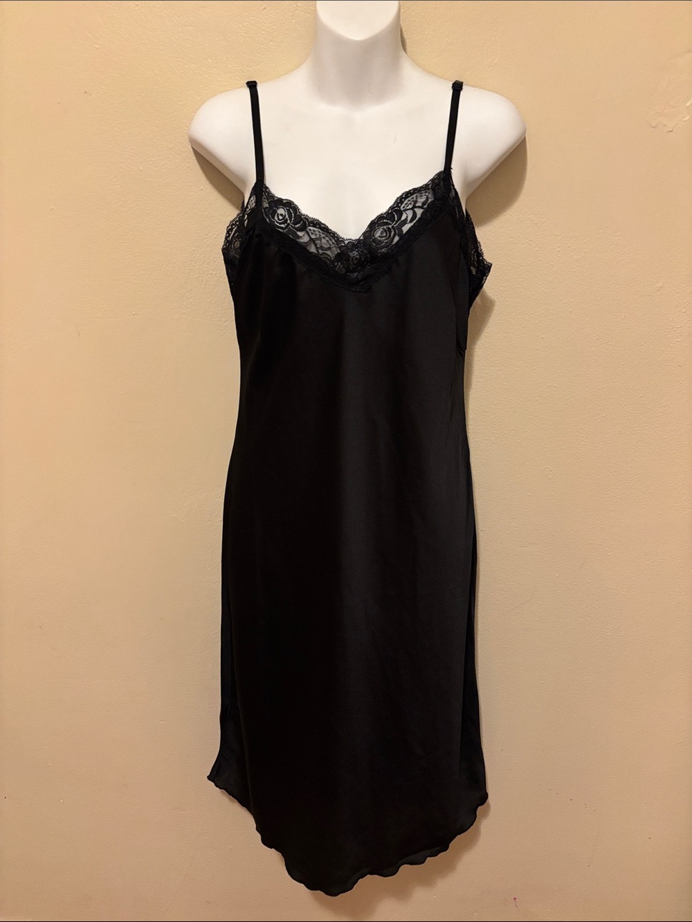 Say What? Black Lace-Trim Slip